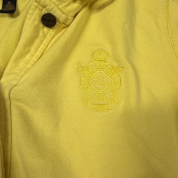 Ralph Lauren LRL Jeans Co Hoodie Womens XL Yellow Cotton Logo - Picture 3 of 15